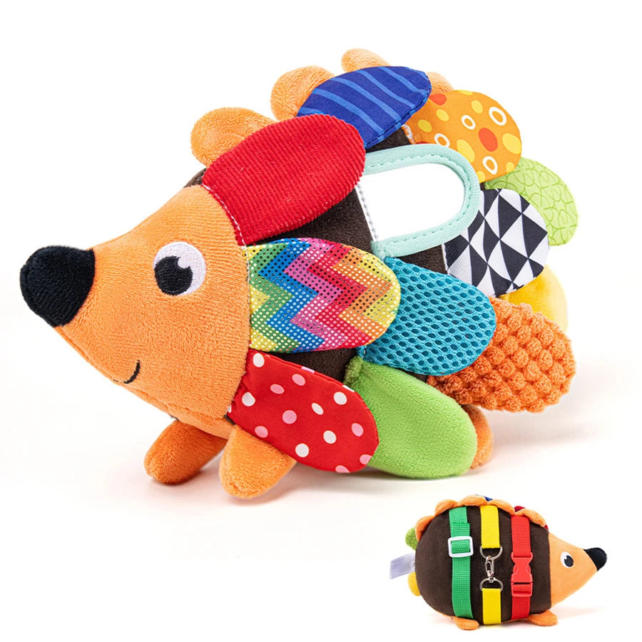 Hedgehog & Owl Sensory Plush Teething Toy for Newborns