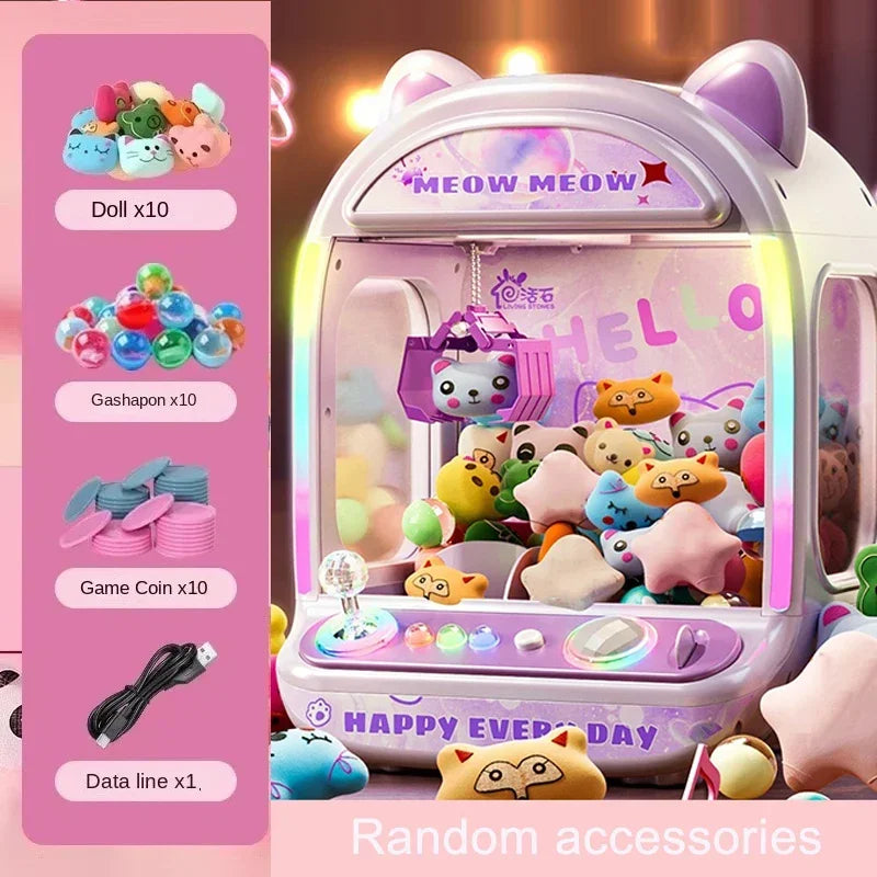 Mini Claw Machine with Music & Dolls