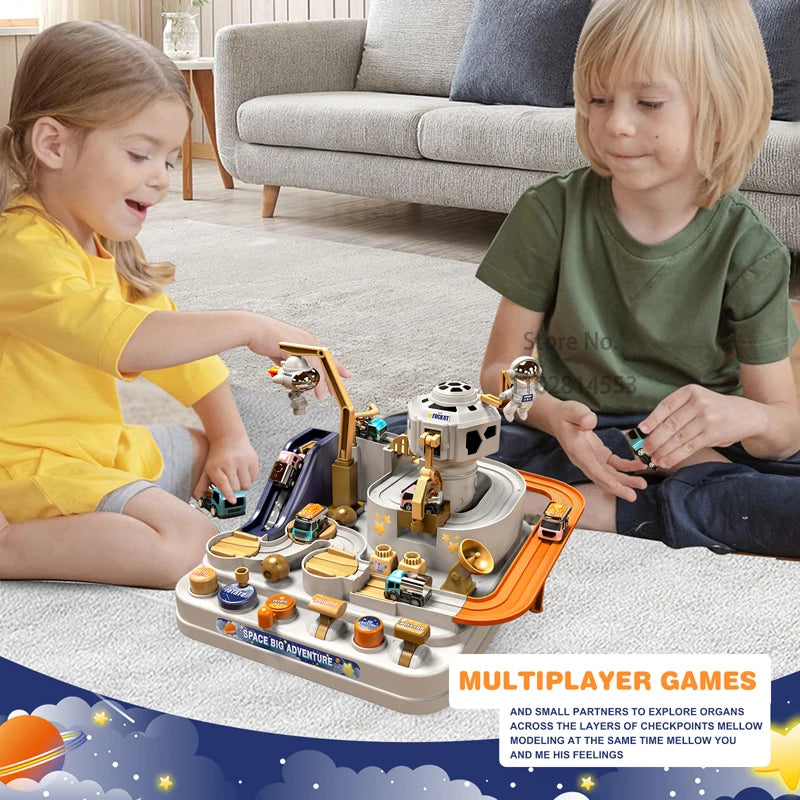 Racing Rail Car Track Adventure Set with Animals & Space