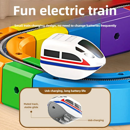 Electric Magnetic Rail Train Building Blocks Set