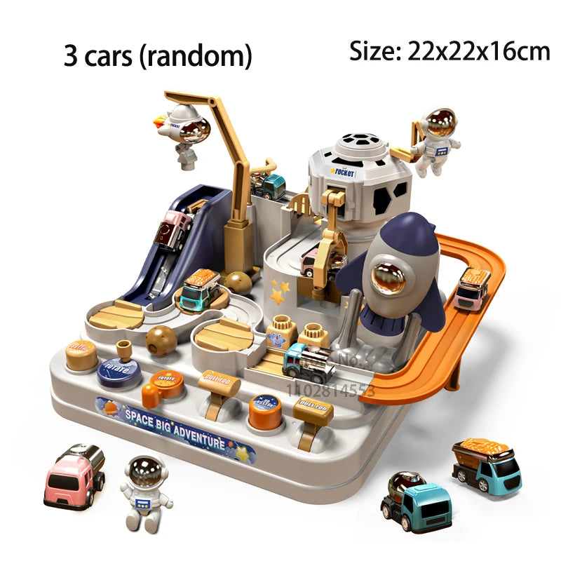 Racing Rail Car Track Adventure Set with Animals & Space