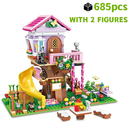 Girls Treehouse Friendship Building Blocks Set