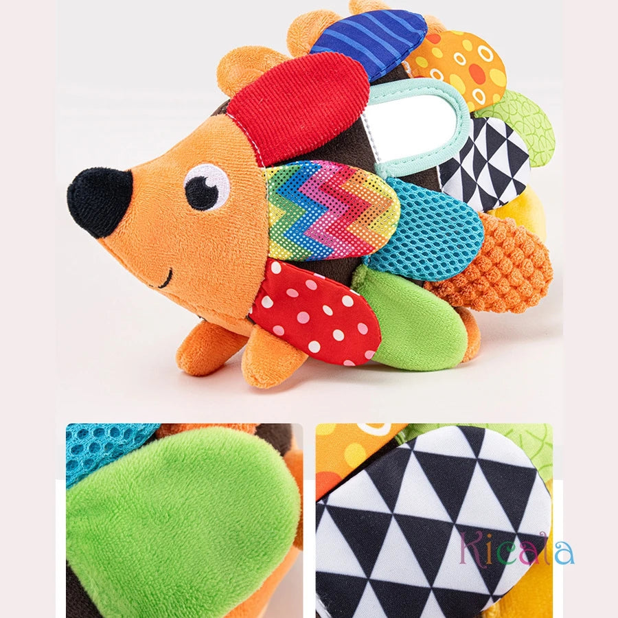 Hedgehog & Owl Sensory Plush Teething Toy for Newborns