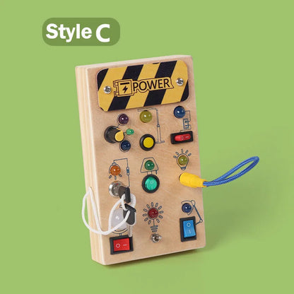 Montessori Wooden Busy Board with Switch Controls