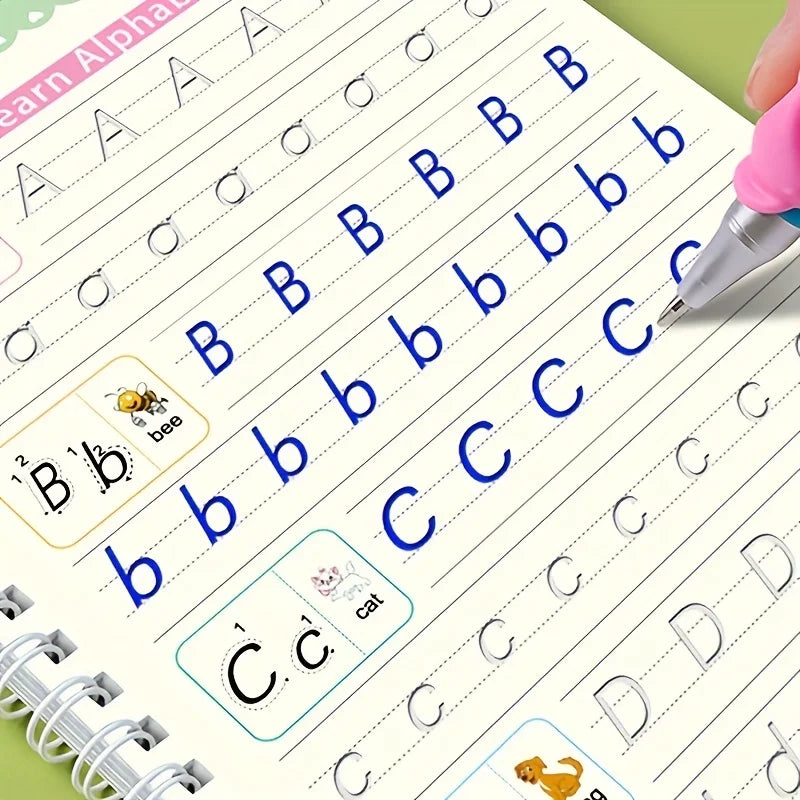 Magic Reusable Handwriting Tracing Workbooks (4 Pcs)