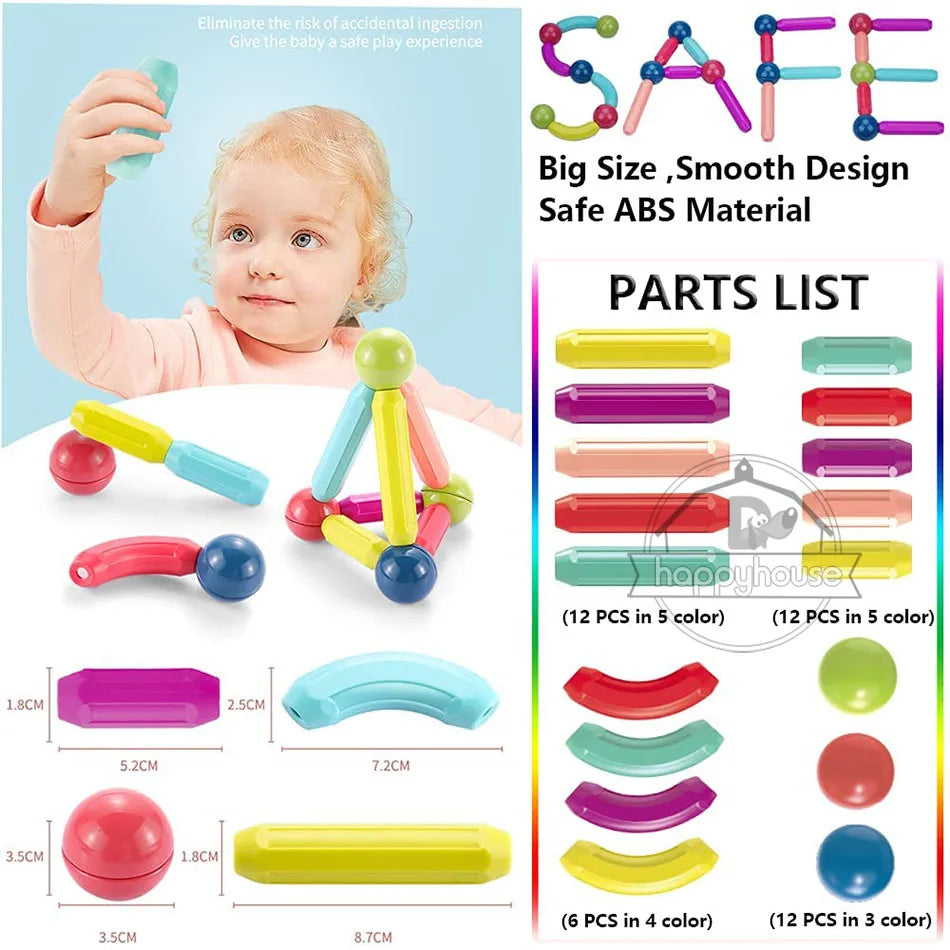 Magnetic Stick & Rod Building Blocks Set