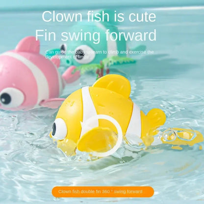 Wind-Up Swimming Clown Fish Bath Toy for Babies
