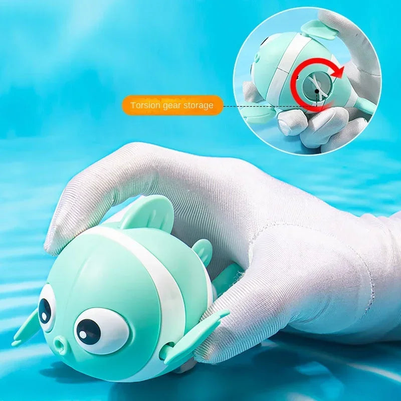 Wind-Up Swimming Clown Fish Bath Toy for Babies