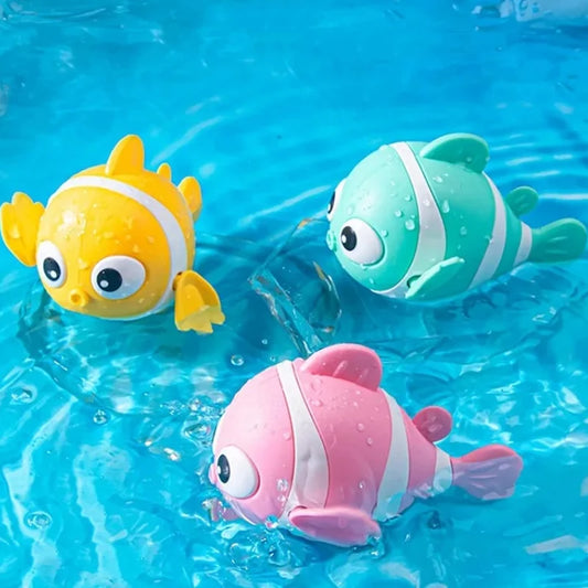 Wind-Up Swimming Clown Fish Bath Toy for Babies