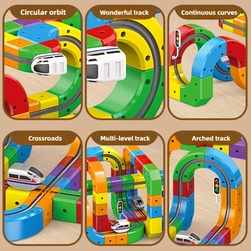 Electric Magnetic Rail Train Building Blocks Set