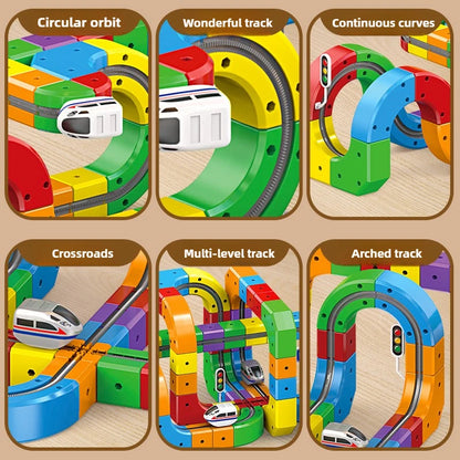 Electric Magnetic Rail Train Building Blocks Set