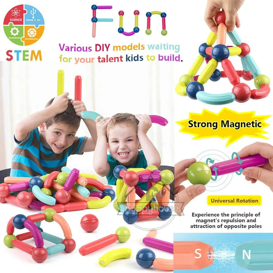 Magnetic Stick & Rod Building Blocks Set