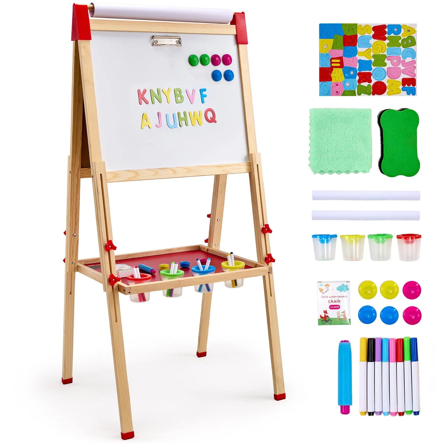 Double-Sided Wooden Art Easel for Kids