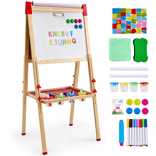 Double-Sided Wooden Art Easel for Kids