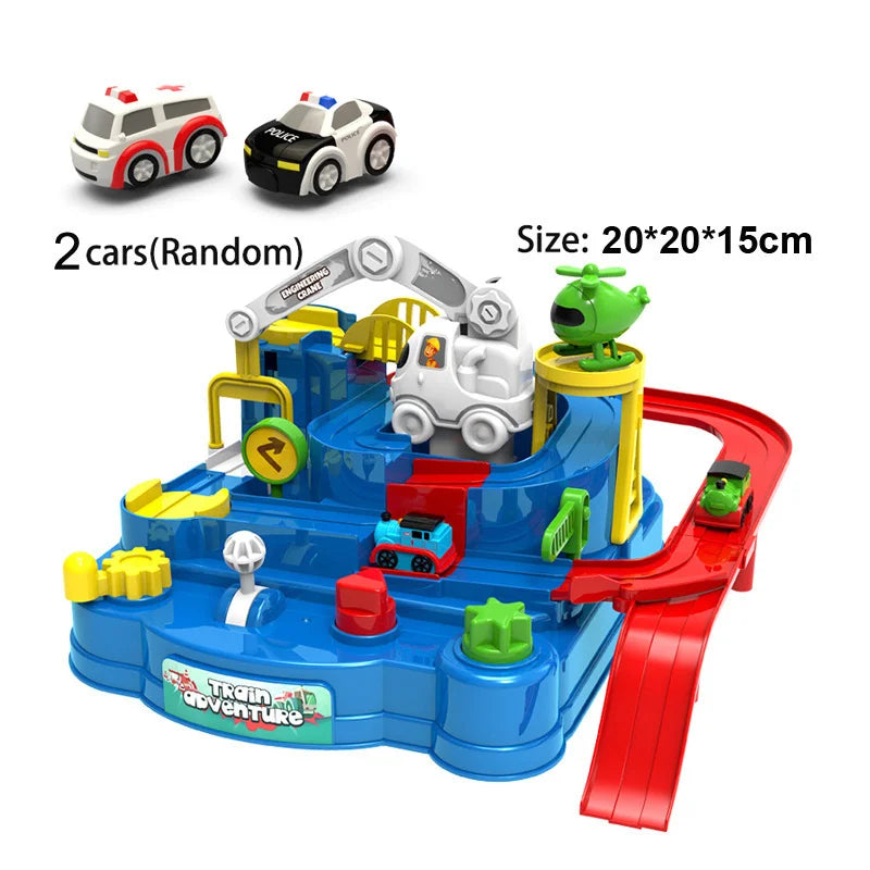 Racing Rail Car Track Adventure Set with Animals & Space