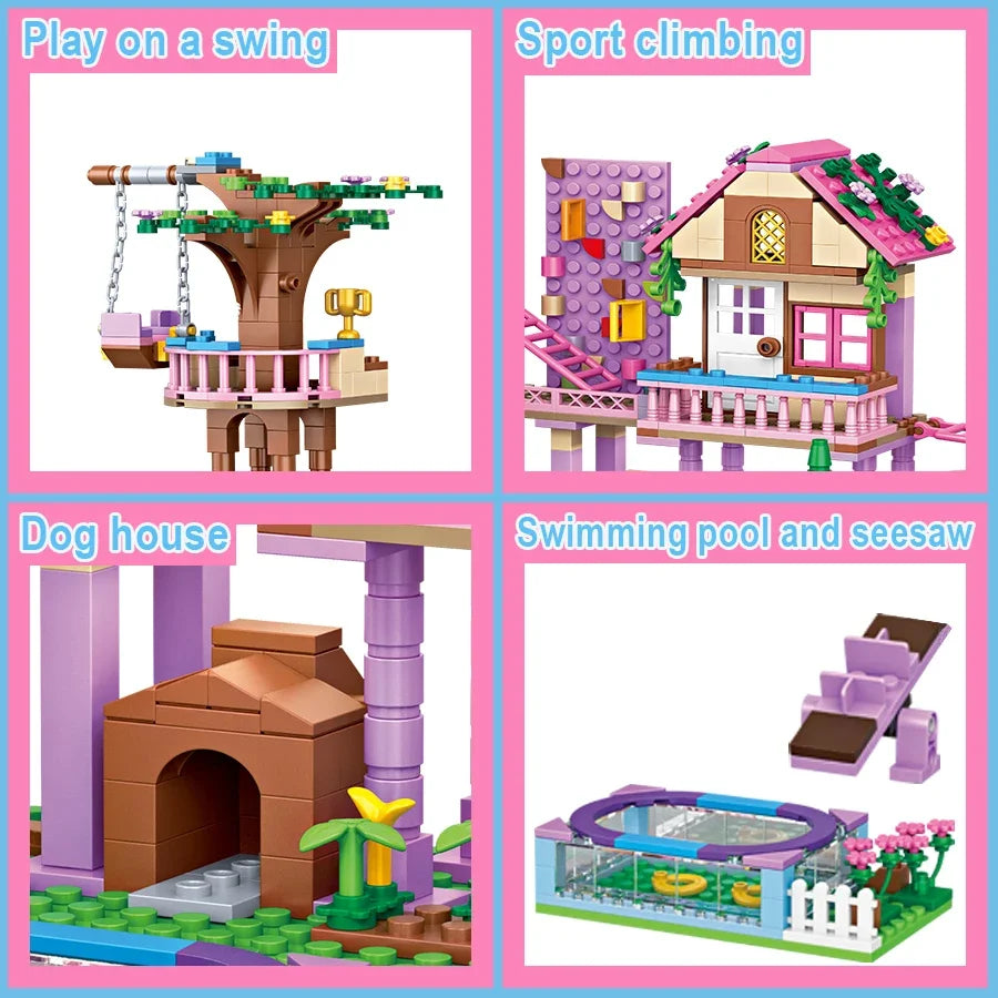 Girls Treehouse Friendship Building Blocks Set