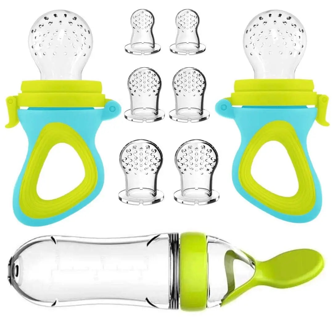 Silicone Squeeze Feeding Spoon & Baby Feeder Set