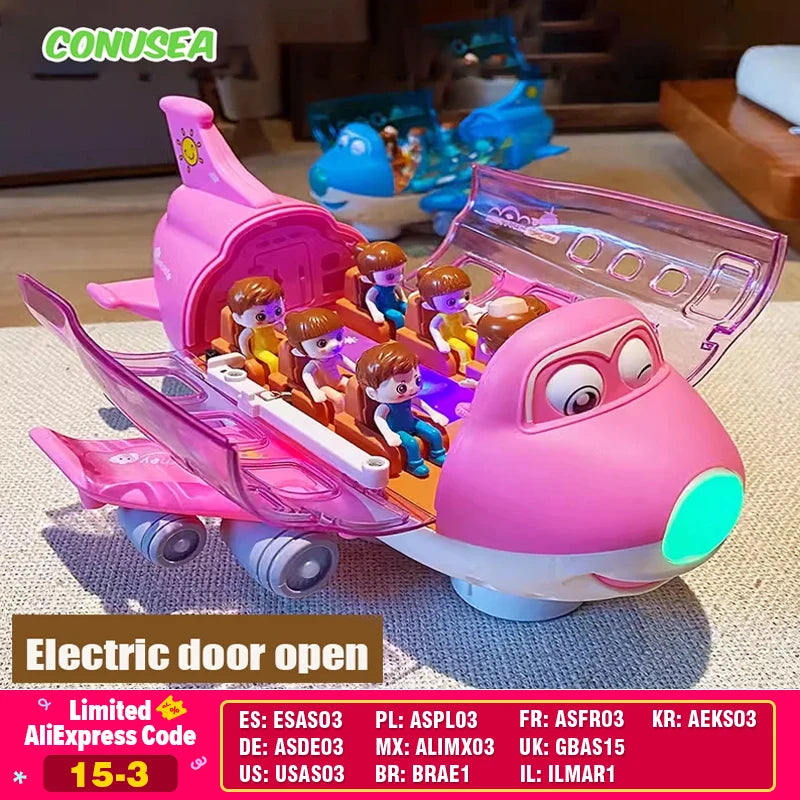 Electric Airplane & Car Model Toy with Music & Lights