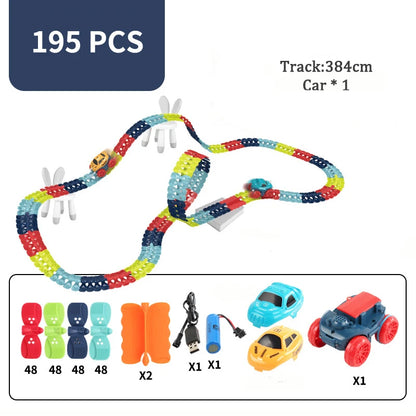 LED Race Car Flexible Track Set