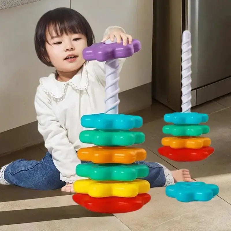 Montessori Rainbow Stacking Tower Puzzle