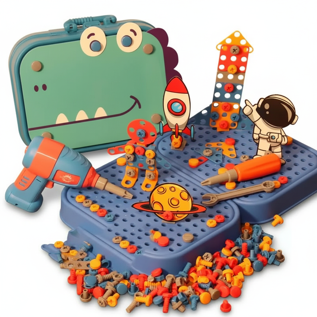 Kids Electric Drill Tool Set & 3D Puzzle