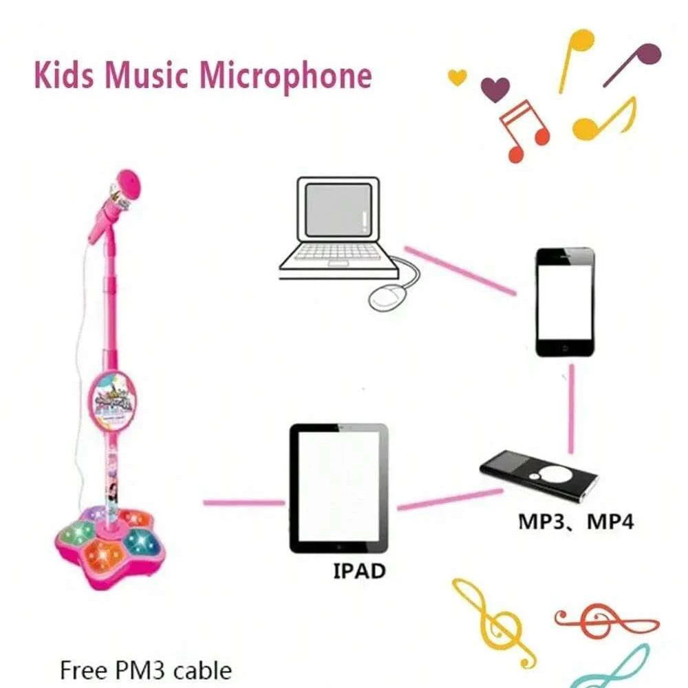 Kids Karaoke Microphone Stand Toy Set