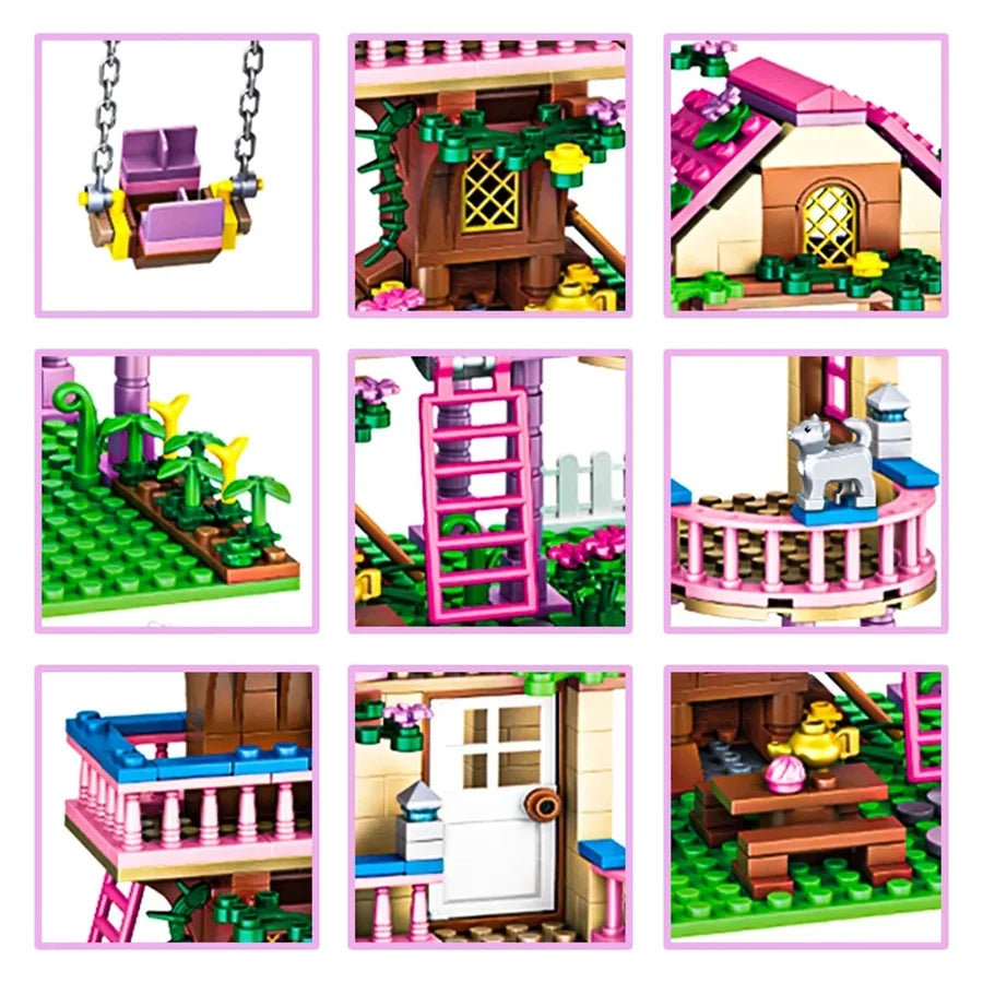 Girls Treehouse Friendship Building Blocks Set