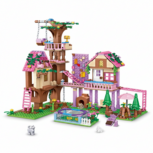 Girls Treehouse Friendship Building Blocks Set