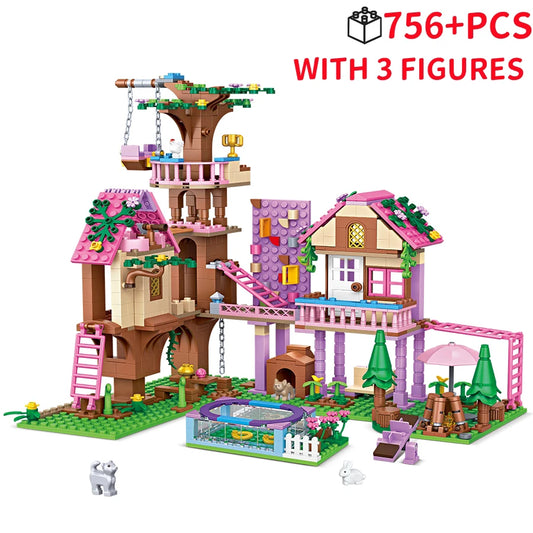 Girls Treehouse Friendship Building Blocks Set