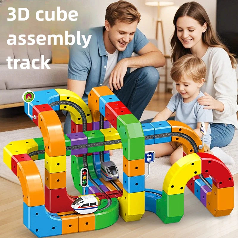 Electric Magnetic Rail Train Building Blocks Set