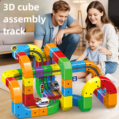 Electric Magnetic Rail Train Building Blocks Set