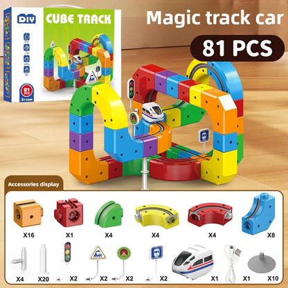 Electric Magnetic Rail Train Building Blocks Set