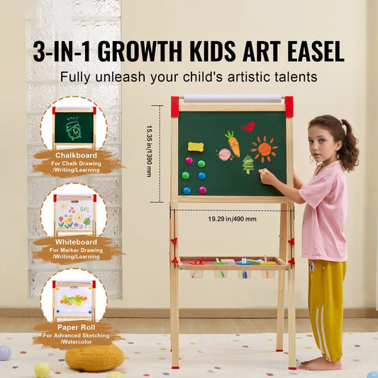 Double-Sided Wooden Art Easel for Kids