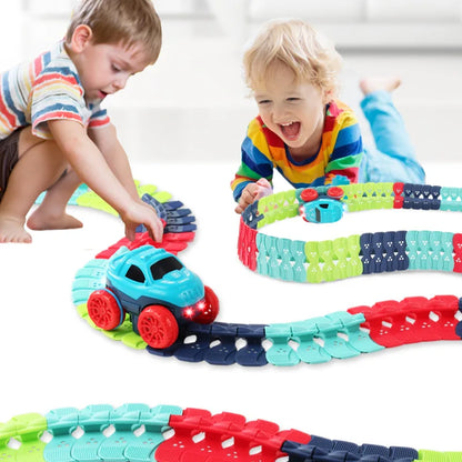 LED Race Car Flexible Track Set