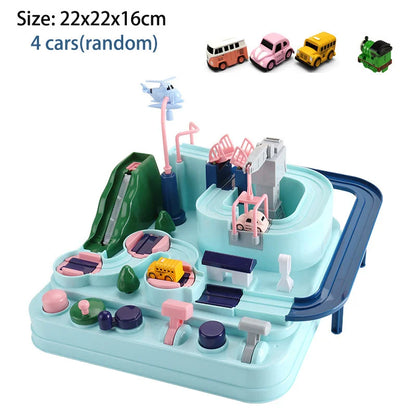 Racing Rail Car Track Adventure Set with Animals & Space