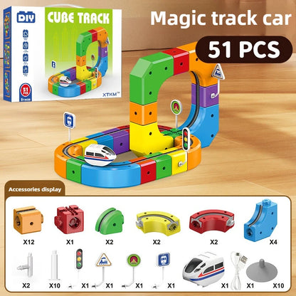 Electric Magnetic Rail Train Building Blocks Set