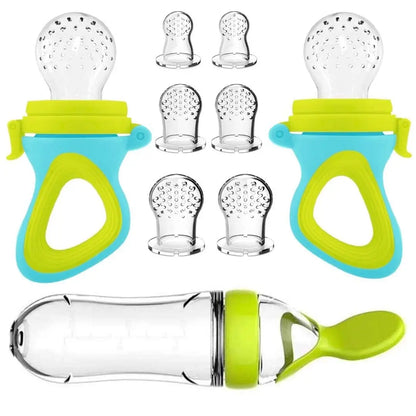 Silicone Squeeze Feeding Spoon & Baby Feeder Set