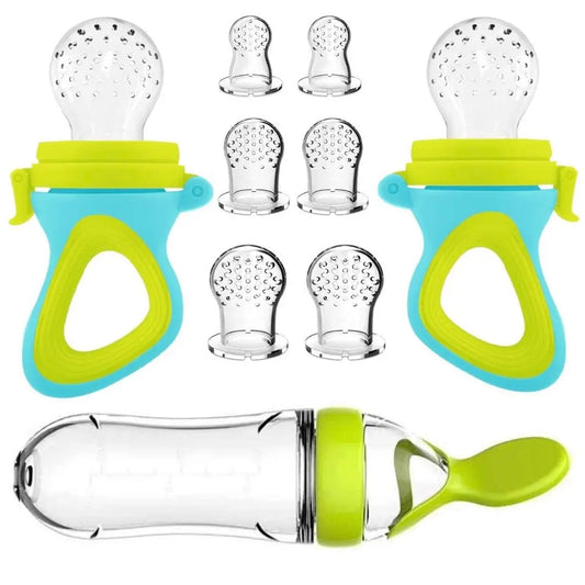 Silicone Squeeze Feeding Spoon & Baby Feeder Set