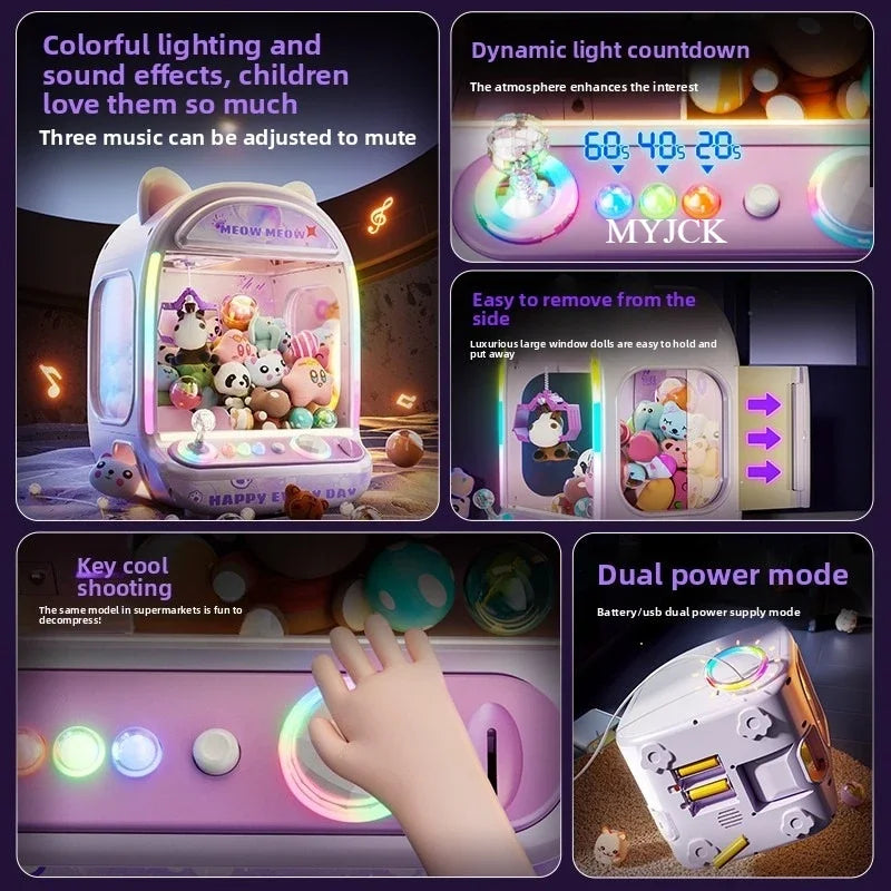 Mini Claw Machine with Music & Dolls