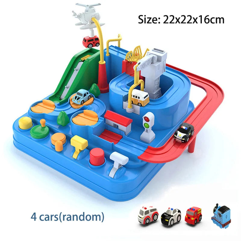 Racing Rail Car Track Adventure Set with Animals & Space