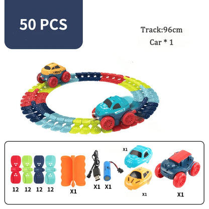 LED Race Car Flexible Track Set