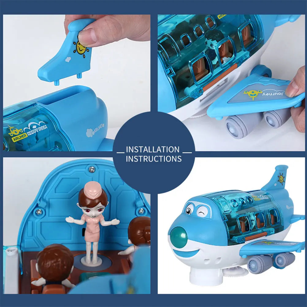 Electric Airplane & Car Model Toy with Music & Lights
