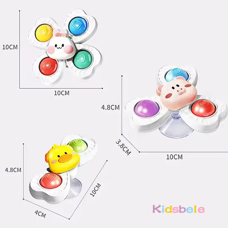 Baby Suction Cup Fidget Spinner Toy Set (3 PCS)