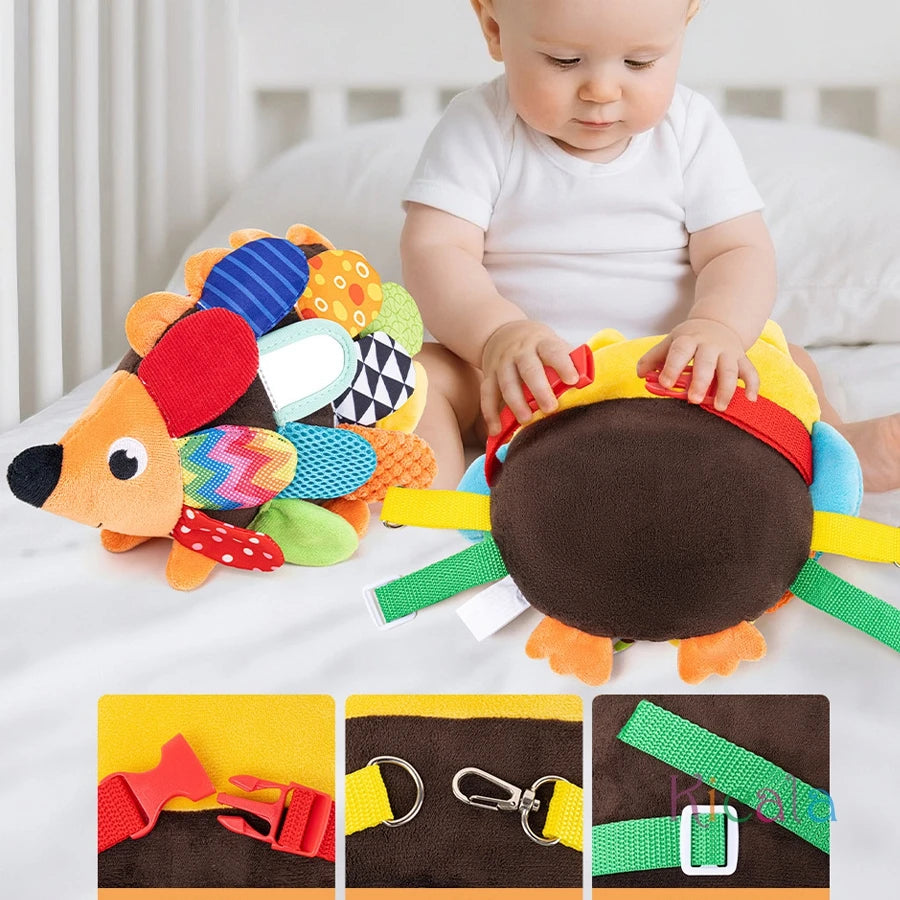 Hedgehog & Owl Sensory Plush Teething Toy for Newborns