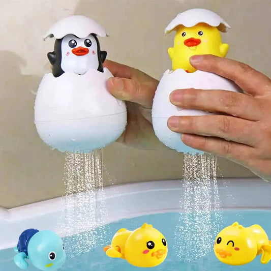 Duck & Penguin Water Spray Bath Toy Set