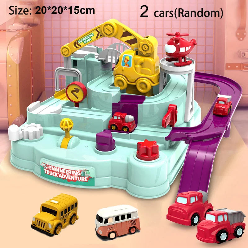 Racing Rail Car Track Adventure Set with Animals & Space