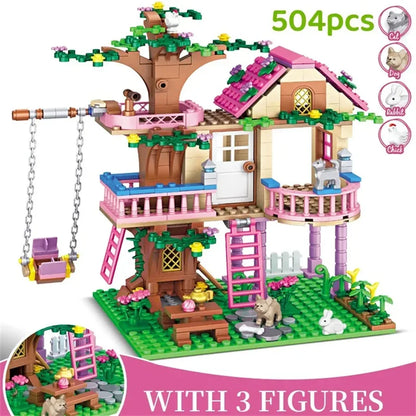 Girls Treehouse Friendship Building Blocks Set