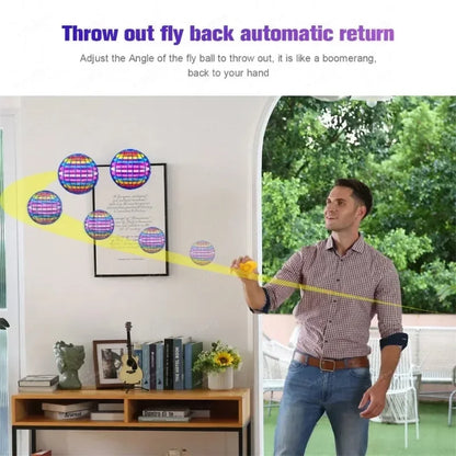LED Flying Ball Hand-Controlled Spinner Toy