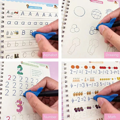 Magic Reusable Handwriting Tracing Workbooks (4 Pcs)