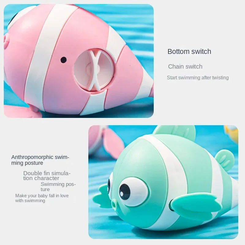 Wind-Up Swimming Clown Fish Bath Toy for Babies